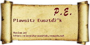 Plavsitz Euszták névjegykártya